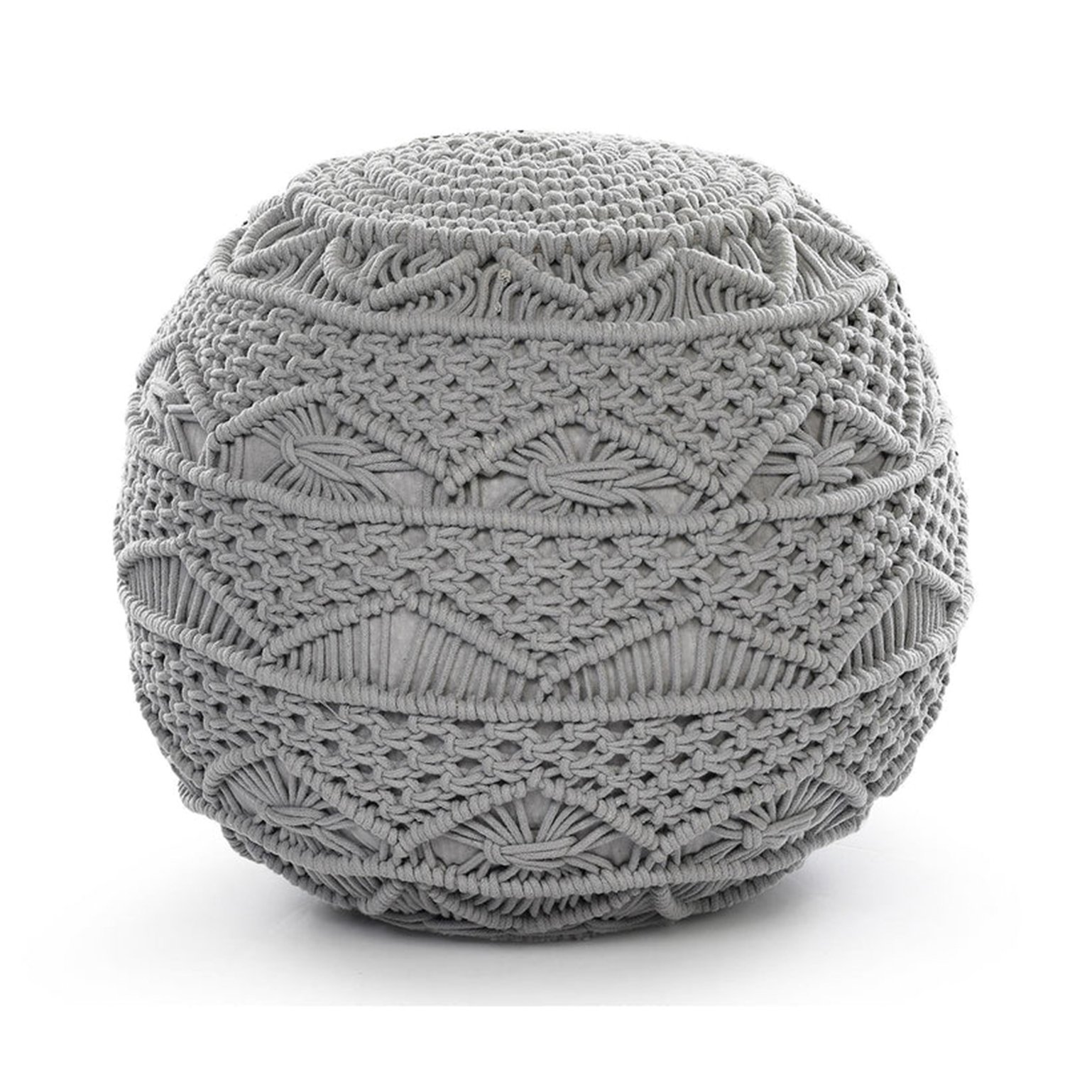 handmade-bohemian-cotton-macrame-pouf manufacturer, Supplier and exporter