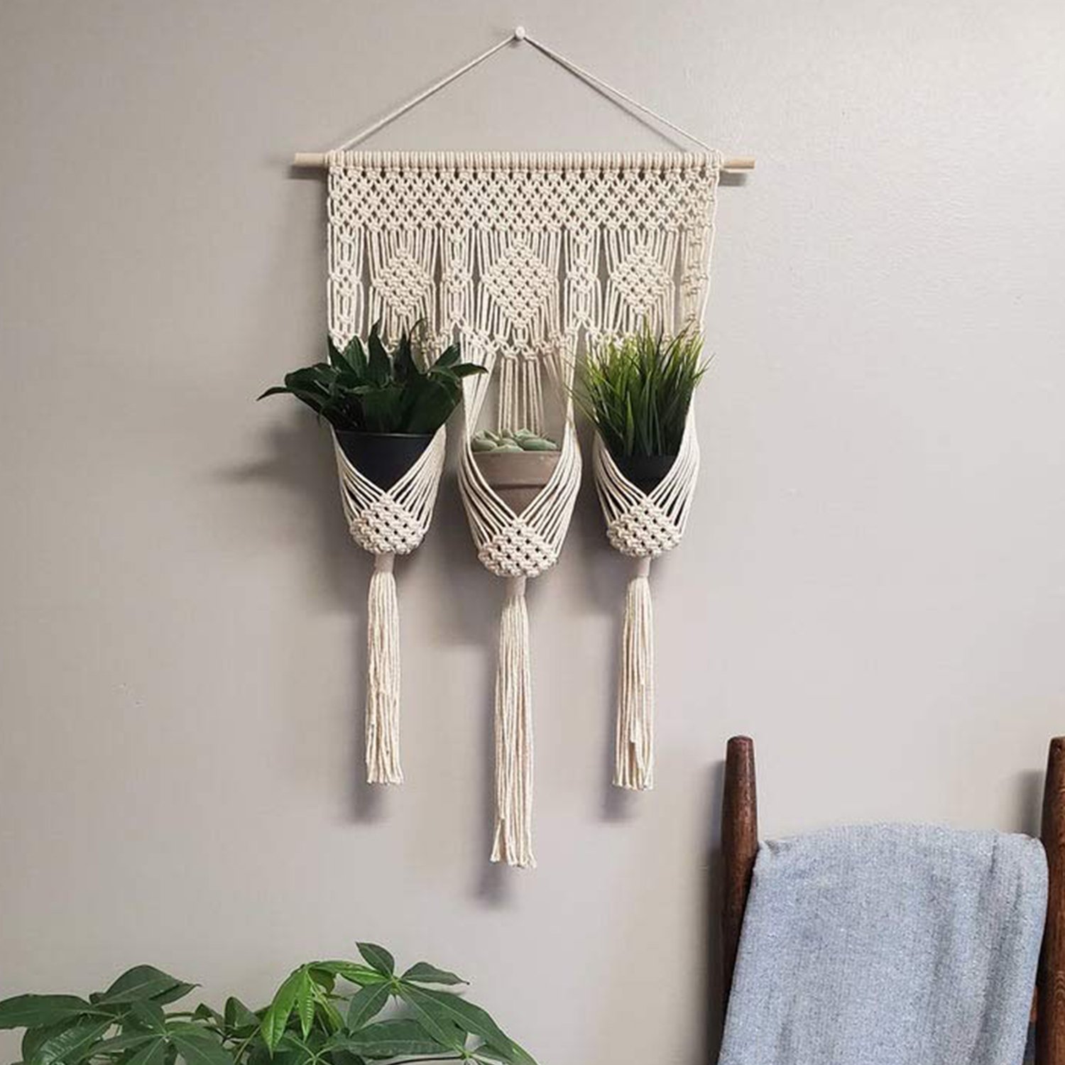 handmade macrame bohemian hanging indoor outdoor planters manufacturer, Supplier and exporter