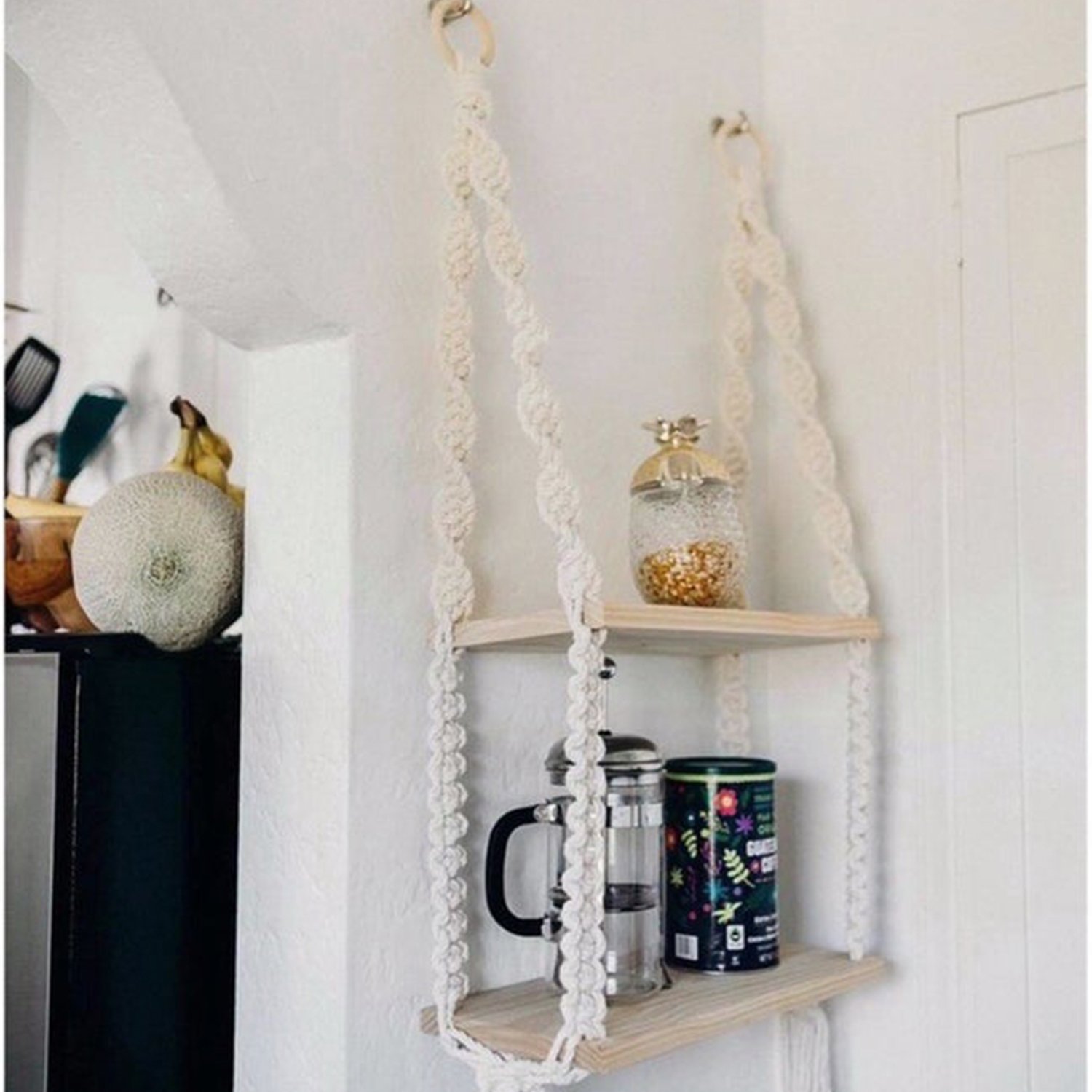 handmade macrame wall hanging shelf manufacturer, exporter and supplier
