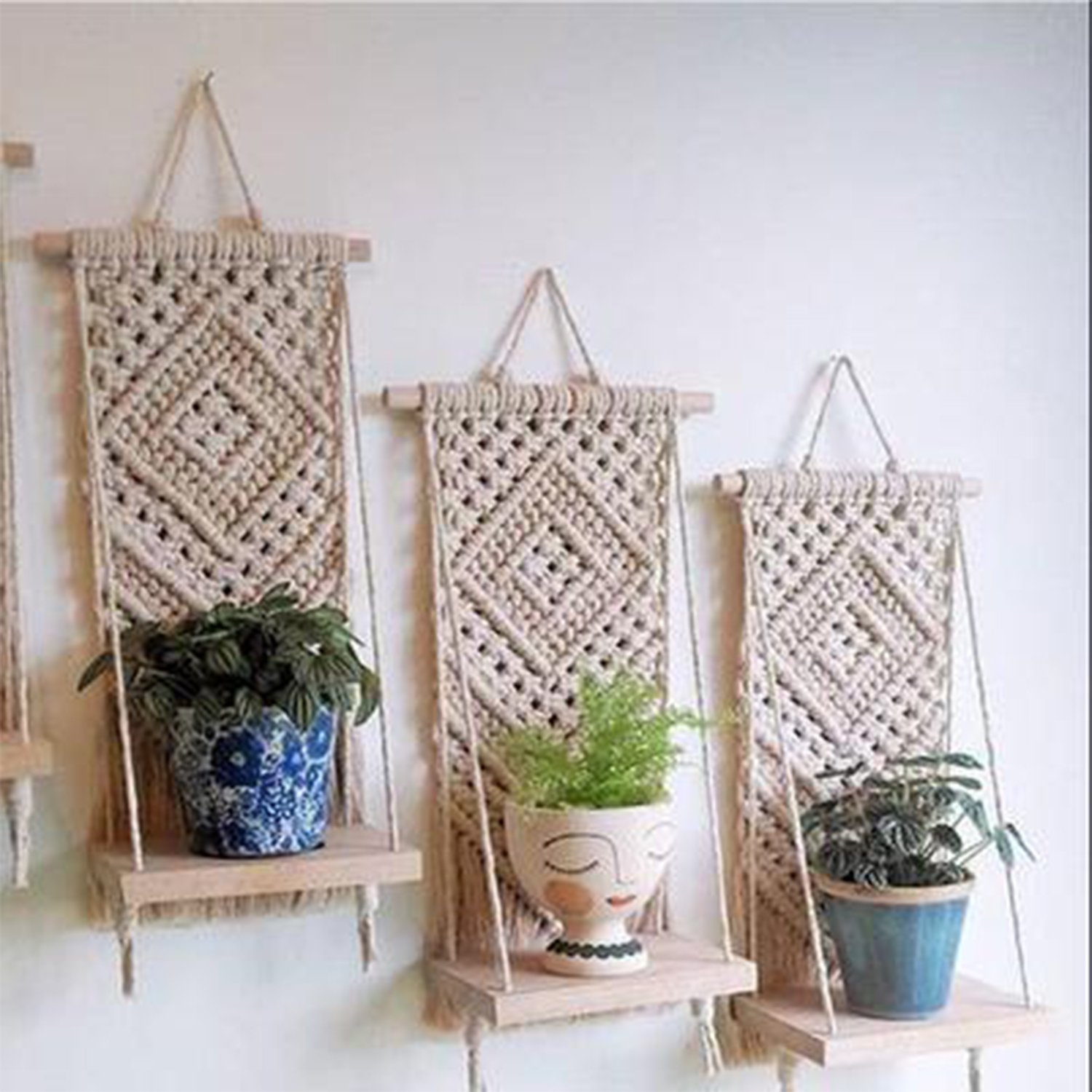 handmade macrame wall hanging shelf manufacturer, exporter and supplier
