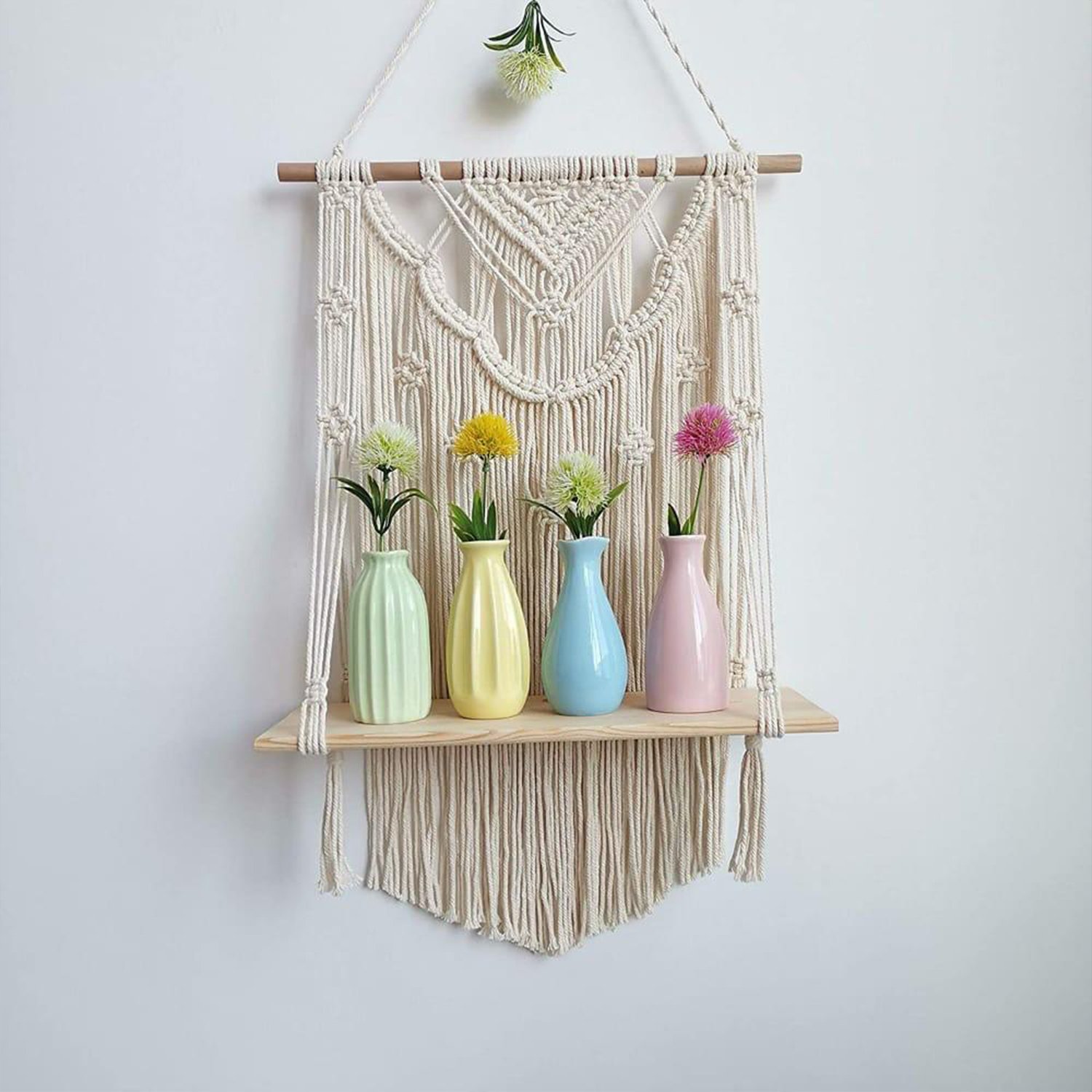 handmade macrame wall hanging shelf manufacturer, exporter and supplier