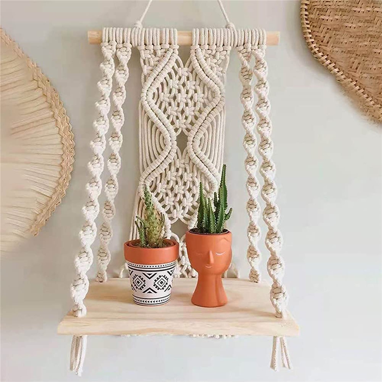 handmade macrame wall hanging shelf manufacturer, exporter and supplier