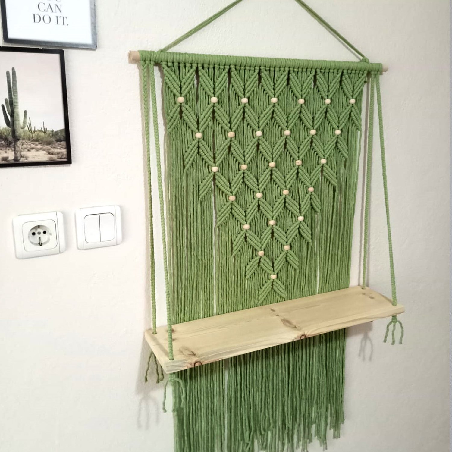 handmade macrame wall hanging shelf manufacturer, exporter and supplier