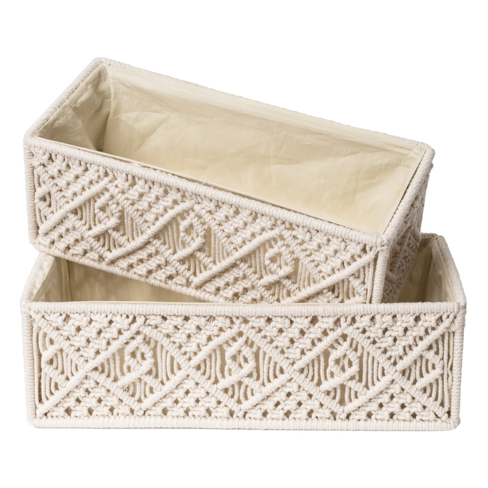 cotton macrame storage decorative hamper baskets manufacturer, exporter and supplier
